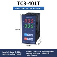 Thermostat numérique multifonction TC3-401T/501T/701T avec affichage intégré de la température et de la minuterie pour armoire, 100-240VAC