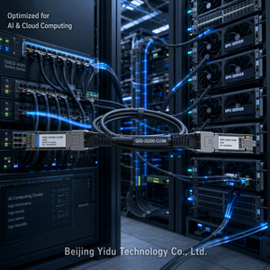 สายแพทช์ไฟเบอร์ออปติกแบบพาสซีฟทองแดง Ciscos QDD 2Q200 CU3M 400G QSFP DD 2x200G QSFP56 Breakout 3 เมตร รับประกัน 1 ปี สำหรับ AI Cluster - Product Image 3