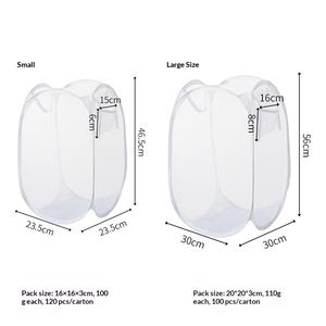 Cesto Portabiancheria Pieghevole D5300 in Rete Nera, <span class=keywords><strong>Design</strong></span> Pop-Up per Conservazione Vestiti Sporchi - Product Image 4