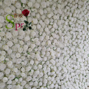 Flores artificiales para restaurante y eventos, tela de boda, Rosa Blanca Artificial, Panel de pared decorativo 3d - Product Image 4
