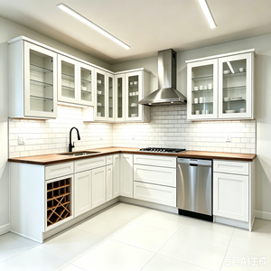 Armoires de cuisine blanches style shaker en provenance du Cambodge/du Vietnam - Product Image 2