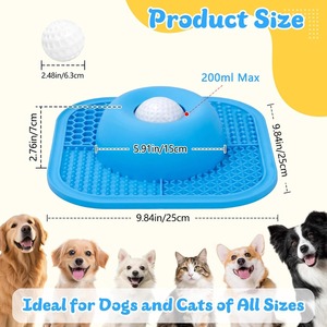 Gamelle anti-glouton personnalisée en silicone pour chien avec balle roulante, tapis de léchage <span class=keywords><strong>2</strong></span>-en-1 à ventouse, jouet de léchage pour animaux de compagnie OEM, vente en gros, marque privée - Product Image 2
