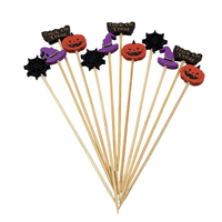 100 pièces créatif drôle Halloween décoration bambou brochette jetable Cocktail bâton fruits fourchette barre outils
