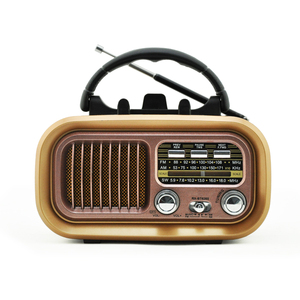 Radio Golon Rx-BT628S Oem de Bolsillo, Portátil, Mini, Antigua, Retro, de Madera, con Panel Solar, Transistor, USB, AM, FM, SW - Product Image 1