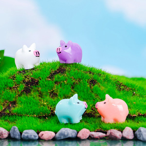 Mini Figuras de Animales de Dibujos Animados, Mini Cerditos de Resina, Manualidades Creativas, Adorno para Jardín de Hadas, Decoración Linda para el Hogar - Product Image 4