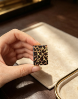 Jeu de Mahjong personnalisé de style léopard exotique, blocs de jeu en acrylique résistants