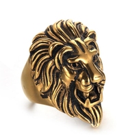 Bagues en acier inoxydable pour hommes, anneau pour la main de Style Punk, tête de Lion personnalisé