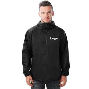 Sudaderas con capucha de cremallera completa senderismo personalizado barato al por mayor con capucha de secado rápido chaqueta impermeable capa de lluvia para los hombres - Product Image 5