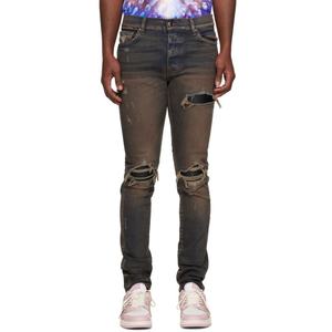 Heavy Washing Nostalgia Style Jeans Pants for Men 2% <b>Stretch</b> <b>Denim</b> <b>Fabric</b> Dark Indigo Men's Jeans - Product Image 4