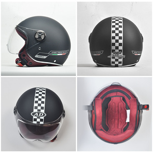 Casque Moto Rétro Unisexe avec Visière Protectrice Double Haute Définition, Casque de Sécurité ABS Tendance pour la Conduite, Usine AD - Product Image 3