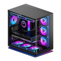 Caja de computadora SAMA PC de vidrio templado ATX CPU Gaming Gabinete de PC de escritorio Chasis de computadora con pantalla