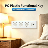 Prise murale électrique UBARO série M, 4 prises EU 16A 250V avec 6 ports USB, panneau en verre trempé blanc, 295 mm