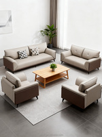 Ensemble de canapés de réception commerciaux Z902 en cuir PU, chaises modernes pour salle d'attente, table basse, mobilier personnalisé pour hall d'entrée et appartement