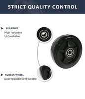 Roue pivotante simple en caoutchouc noir silencieuse de qualité supérieure, robuste, industrielle, OEM/ODM, personnalisée, série 80/180/200