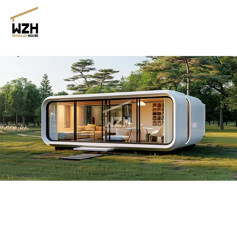 Wadah pod rumah modular rumah kecil tahan air rumah pod 6m