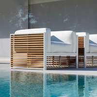 Ensemble de canapés d'extérieur de luxe avec structure en aluminium, résistant aux intempéries, pour projets hôteliers