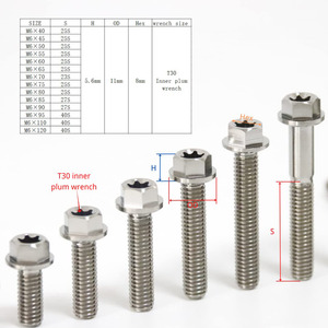Bu lông Titan chất lượng cao TOBO 2 chiếc M6, đầu lục giác có gờ, bu lông có gờ tùy chỉnh cho xe máy, xe đạp - Product Image 2