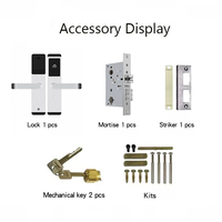 Cerradura inteligente de puerta de aluminio con un solo pestillo y RFID Control de acceso sin llave Tarjeta IC Llave Almacenamiento de datos en la nube para hoteles y moteles