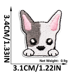 Patchs brodés d'animaux mignons de dessins animés, autocollants Kawaii Chat Chien Tigre, patchs autocollants pour carnet d'enfant, bricolage - Product Image 4