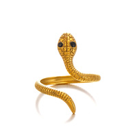 Cincin Berbentuk Ular Minimalis Terinspirasi Mode Eropa dan Amerika untuk Wanita, Gaya Etnik Vintage dengan Motif Tetesan Minyak.