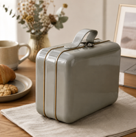 Boîte à lunch en métal, récipient en métal réutilisable de qualité alimentaire, boîte de rangement portable en métal, logo personnalisé pour le bureau, le pique-nique, l'emballage cadeau