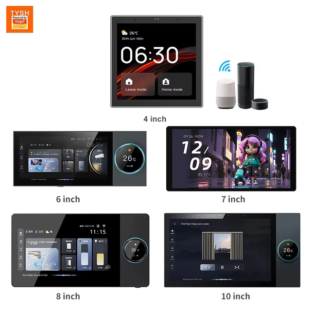 TYSH 4 Inches Alexa Voice Control Tuya Smart Home Control Panel Automation Gateway Scene Switch Panel All in One Control Panel