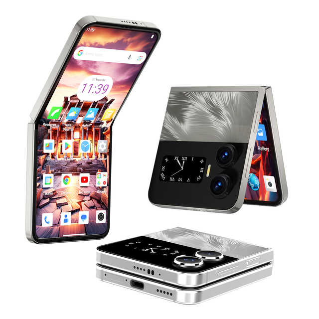 6.9 Inch AMOLED FHD+ Screen 128GB Android15 Fold Phone X6 with Dual Screen Prayer Smart Phone Mobile Phones 4G