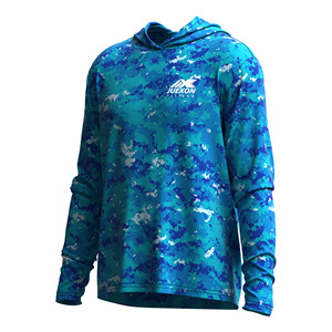 Camisa de Pesca para Hombre, Estampado de Camuflaje Azul, 100% Poliéster, <span class=keywords><strong>UPF</strong></span> 50, Impermeable, Resistente al Viento, Secado Rápido, Transpirable - Product Image 2
