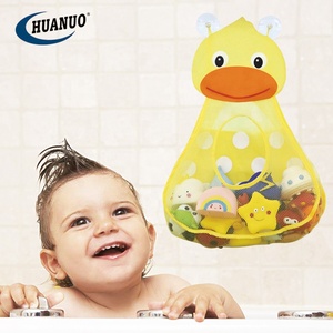 cute duck bathtub toy holder storage mesh net baby bath toy storage bag