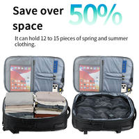 Sac à dos de voyage extensible pour ordinateur portable, conception de compression sous vide, résistant à l'eau, séparation sec/humide, sac à dos de week-end professionnel
