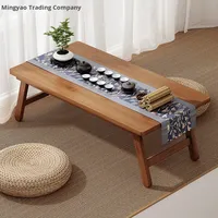 Table basse pliante moderne en bois massif pour l'extérieur, table à thé, tatami, baie vitrée, banc rectangulaire bas pour balcon