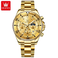 Top marque de luxe OLEVS 2870 mode étanche montre-bracelet résistant aux chocs en acier inoxydable Sport Quartz hommes montres