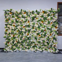 DKB 5d Dinding Bunga Artificial, Latar Belakang Dinding Bunga 8ft X 8ft, Dinding Bunga Mawar Sutra untuk Pernikahan Keluarga dan Dekorasi Liburan