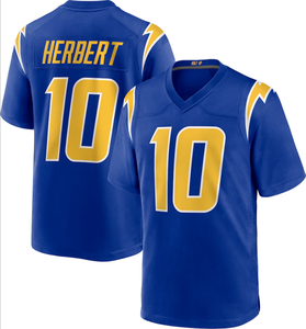 Grosir 2024 jahitan berkualitas tinggi Los Angeles Jersey sepak bola Amerika #10 Justin Herbert cepat kering dan bernapas - Product Image 3