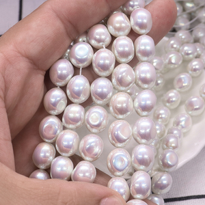Perles de verre modernes de <span class=keywords><strong>luxe</strong></span> 10x11mm, effet aurora irisé, brin de 16 pouces avec noyau lesté pour créations contemporaines DIY - Product Image 4