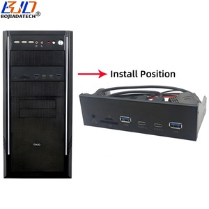 5.25 "Bureaublad Computer Behuizing Voorpaneel Met <span class=keywords><strong>2</strong></span> * Usb 3.<span class=keywords><strong>2</strong></span> Type-A + Dual 5Gbps Type-C + 3.5Mm Hd Audio & Tf Sd Kaarthouder - Product Image 6