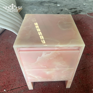 Plateaux en marbre onyx rose translucide sur mesure, design OEM, pour tables d'appoint, décoration intérieure de salon - Product Image 1