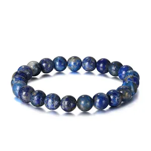 RINNTIN GMB21 Natural Lapis Lazuli Stone Beads for Bracelets Necklace Jewelry Making Unisex Jewelry