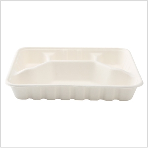 Boîte à Lunch jetable biodégradables, 100% ml, pâte à <span class=keywords><strong>modeler</strong></span>, 4 compartiments, récipient pour aliments - Product Image 1