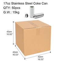 Canette de cola personnalisée en acier inoxydable à double paroi de 12 oz et 17 oz avec couvercle à paille, sublimation vierge, canette de cola isolée