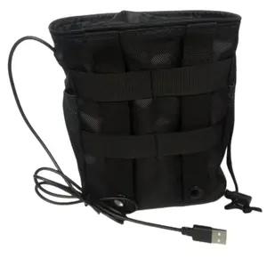 Built in heating pad heated small bag chalk bag for rock climbing with nylon tape