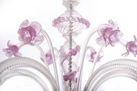 Lámpara de Araña de Cristal Rosa de Lujo Hecha a Mano con Forma de Flor, Lámpara Colgante Vintage para Decoración de Hotel, Hogar y Sala de Estar