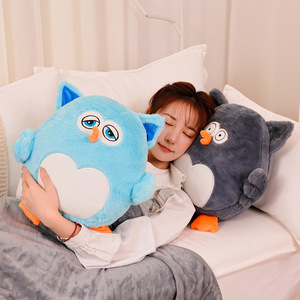 Boneka Hewan Burung Hantu Bantal Boneka Plush Kartun Selimut Grosir Bantal Selimut Burung Hantu 2-in-1 - Product Image 4