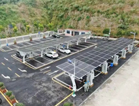Système de structure de stationnement solaire en acier galvanisé à chaud et en aluminium, étanche, pour carport photovoltaïque, résistant aux vents jusqu'à 60 m/s
