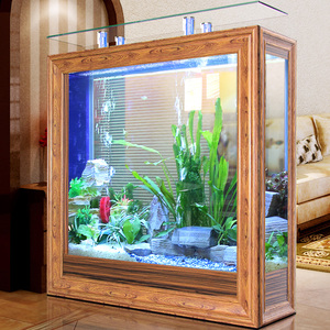 Rechthoekige Glazen Aquariumtank Met Zijfilter, Aanpasbare Kamerverdeler Voor Woonkamer Of Kantoor. - Product Image 2