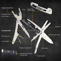 Pince multitool pliable à cadeau de camping industriel OEM tournevis lame couteau clé règle lime briquet bandes pour usage extérieur