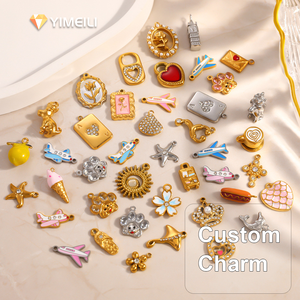 YIMEILI & Accessoires DIY en acier inoxydable à la mode avec motifs animaliers, boucles en forme de griffes de chat, avion, fleur, cœur <span class=keywords><strong>et</strong></span> étoile de mer - Product Image 1