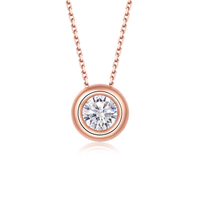 Kalung Moissanite Perak Sterling 925 Berkilau Klasik untuk Wanita, Hadiah Ulang Tahun Pernikahan