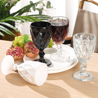 Gobelet à vin en verre rose bleu, vente en gros, pressé à la machine, vintage, mariage, épais, coloré, vert, violet, orange, noir