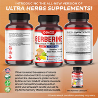 Capsules personnalisées de berbérine HCL de berbérine avec capsules de cannelle de Ceylan Capsules de chardon-Marie Suppléments immunitaires végétaliens pour la santé intestinale